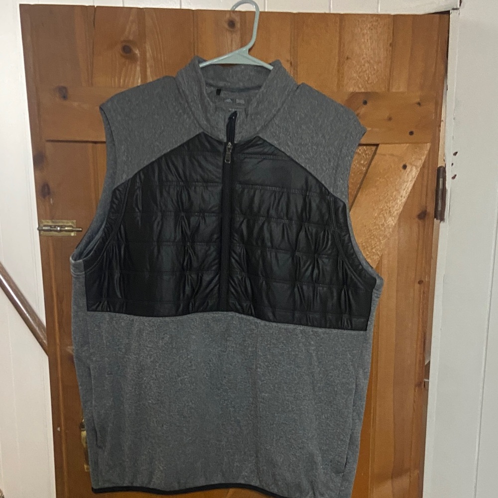 Adidas Gray and Black Quilted Vest